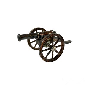 Vintage Silver Plated Metal Miniature Model Cannon Dollhouse Furniture Souvenir Gift Idea Shelf Desk Office Home Decor