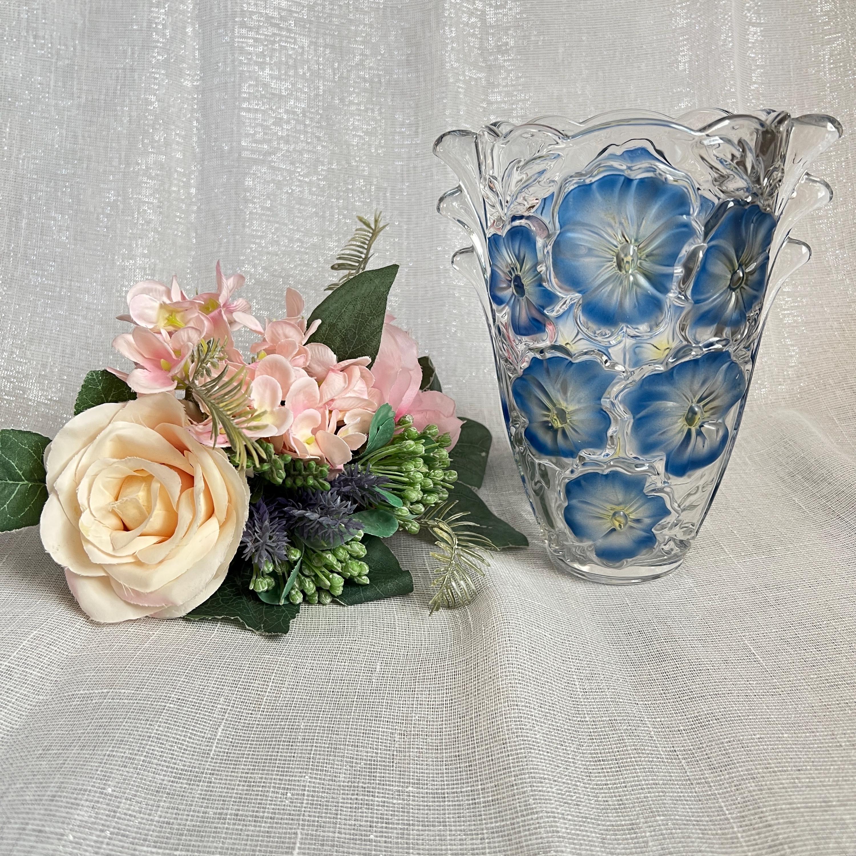 Vintage German Studio Nova Pansy Bouquet Walther Glass Flower
