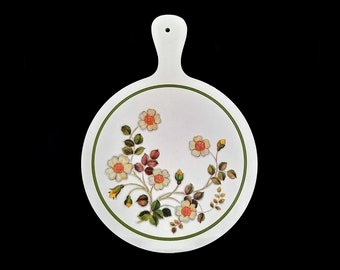 Vintage England Flower Blossom Pattern Round Teapot Stand Trivet with Handle Wall Plaque Cutting Board Kitchen Decor