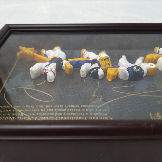 Vintage Korean Traditional Farmers Music Dance Wall Plaque 3D