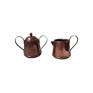 2 x Vintage Spartan 1960s USA Copper Brass Sugar Bowl and Milk Jug Set Rustic Retro Rustic Kitchen Farmhouse Decor