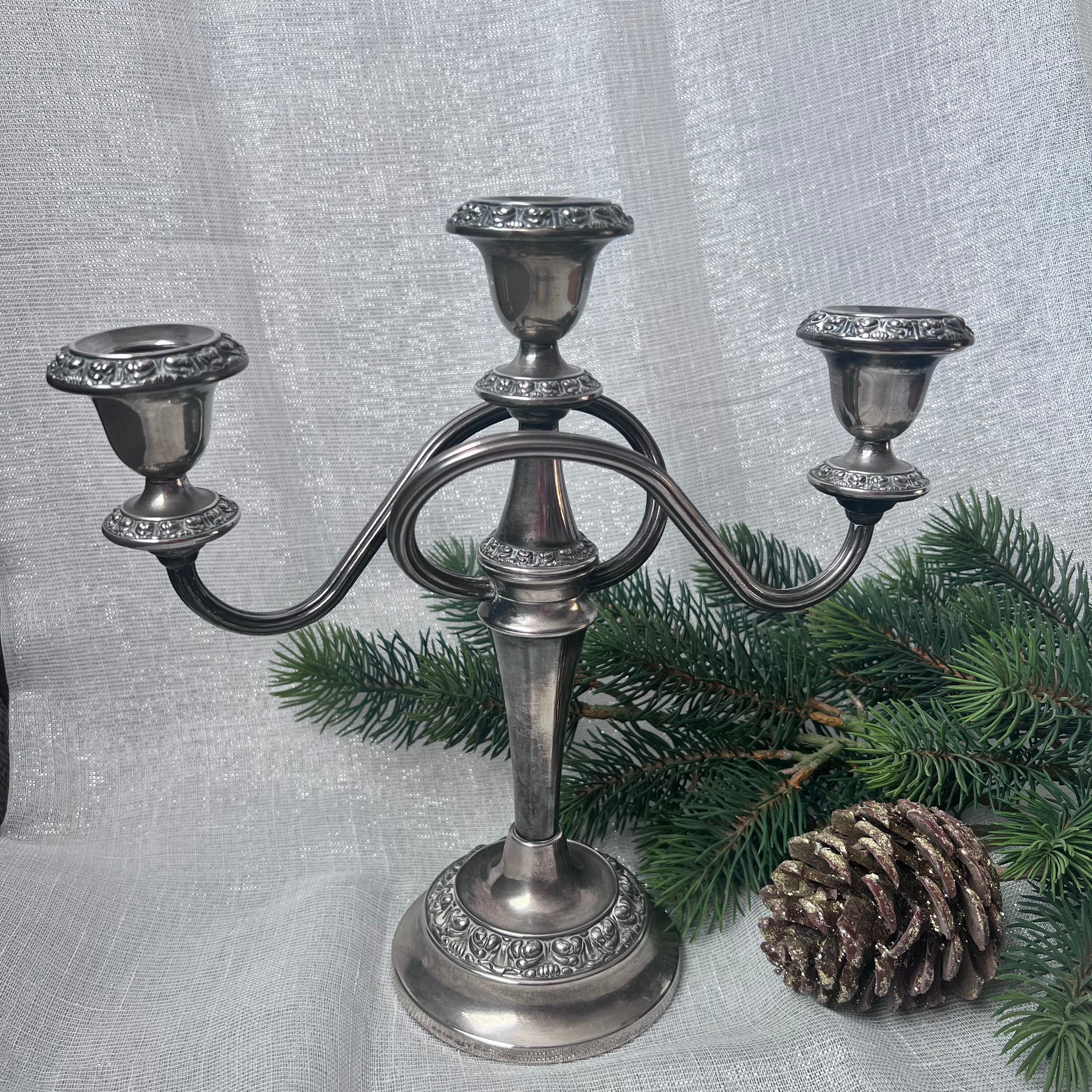 Vintage Lanthe of England Silver Plated Candelabra 3 Tealight Vintage Lanthe of England Silver Plated Candelabra 3 Tealight
