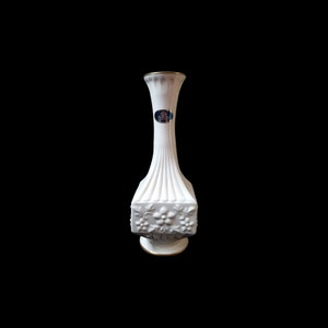 Vintage Aynsley In The Camellia Ivory White Floral Pattern Bone China Small Bud Vase Home Office Decor Gift Idea