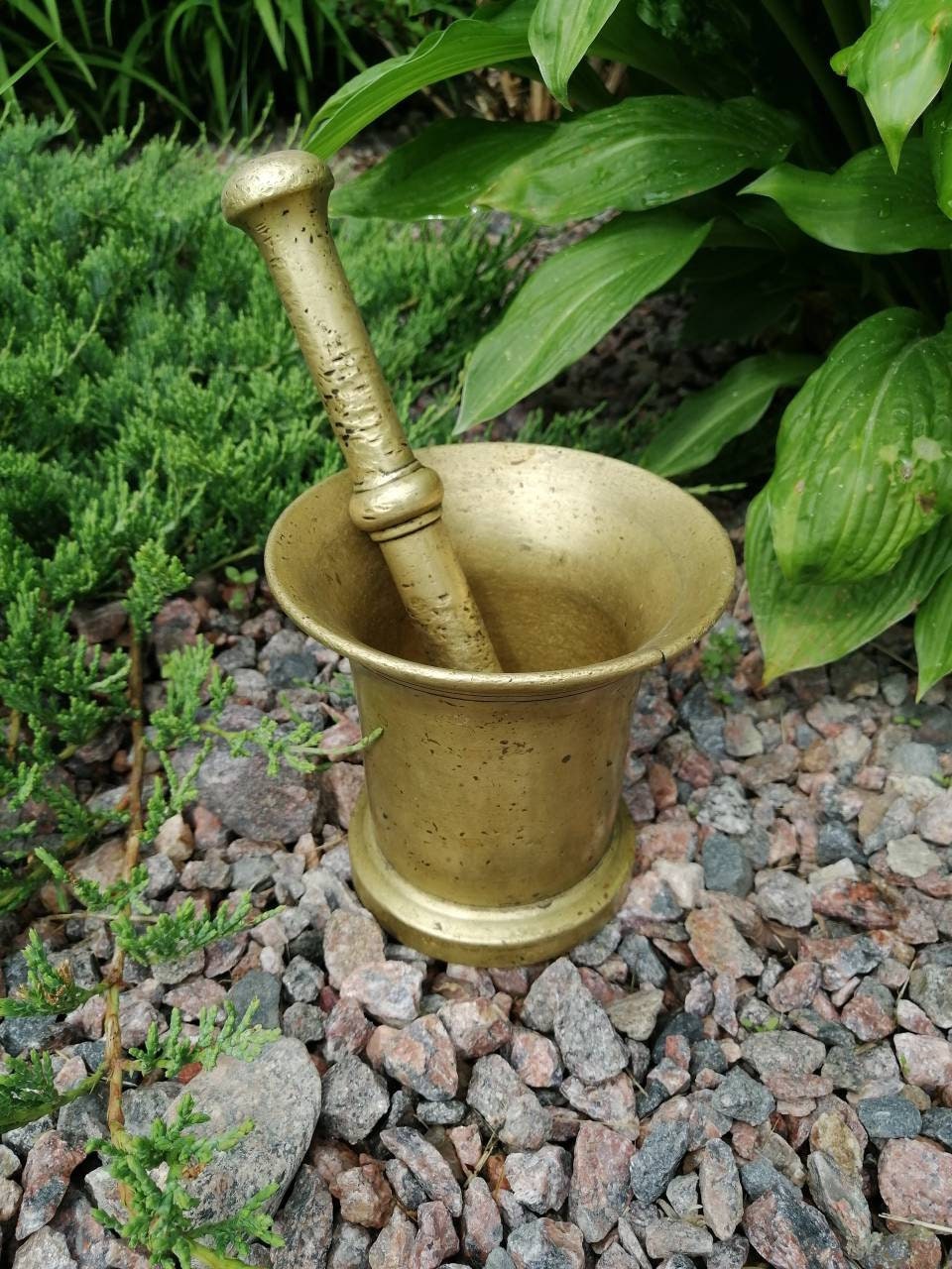 Vintage Brass Mortar and Pestle / Antique Solid Mortar and | Etsy
