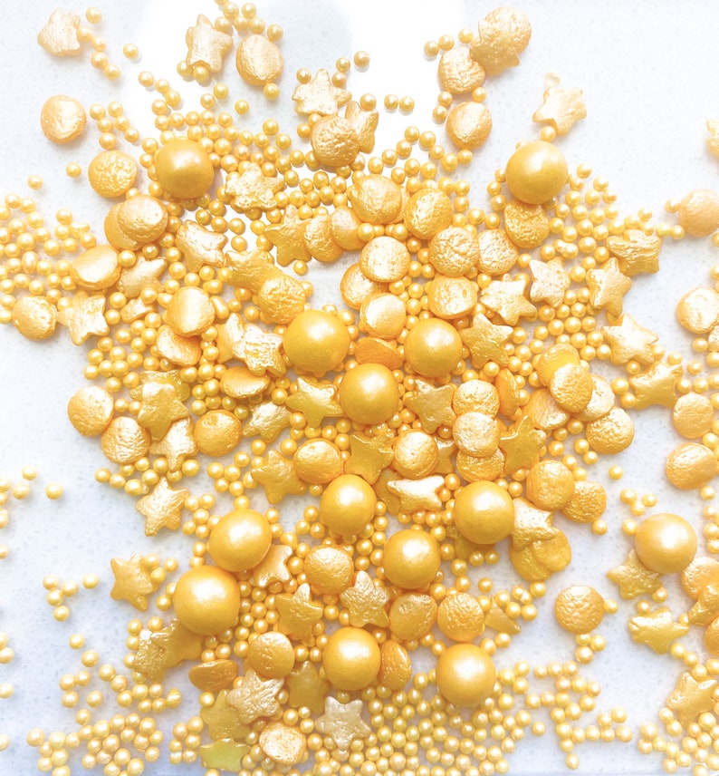 Natural Vegan Gold Cake Sprinkles Golden Edible sprinkles Etsy