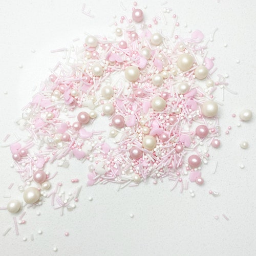 Pink and White Cake Edible Sprinkles White Cake Sprinkle Etsy