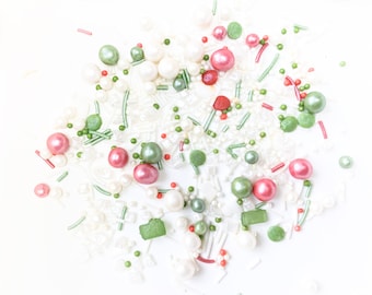 Christmas Cake Edible Sprinkles - Xmas Cake sprinkle - Cupcake sprinkles - Festive Sprinkle - Cake decorating - Vegan Cake Sprinkles