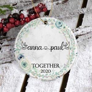 Couples Christmas Ornament, Our First Christmas Together,  Personalized First Christmas Together, New Couple Gift, Together Ornament