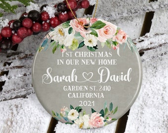 New or First Home Ornament Custom Home Ceramic Ornament Personalized Christmas Ornament Our New Home Ornament