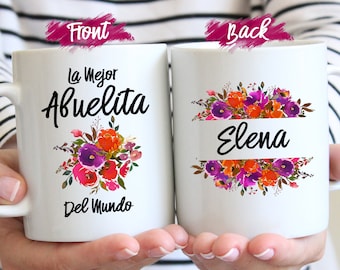 Personalized La Mejor Abuelita Del Mundo Mug, Spanish Grandma Gift