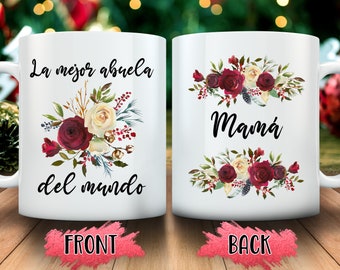 La Mejor Abuela del Mundo Coffee Mug, Floral Grandma Gift