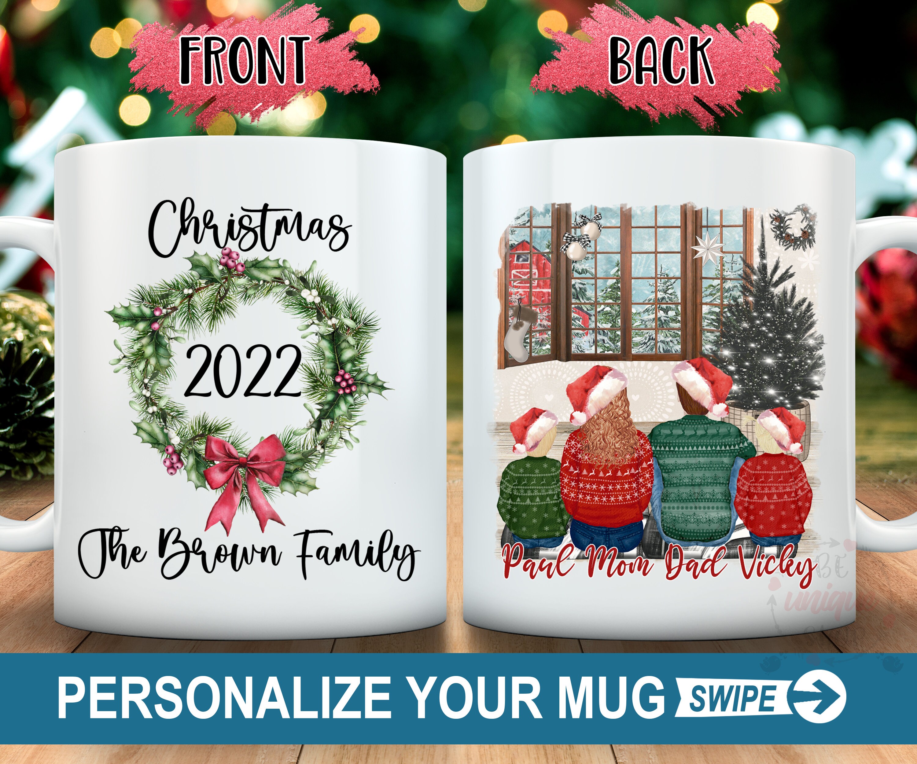 Personalized Christmas Family Mug