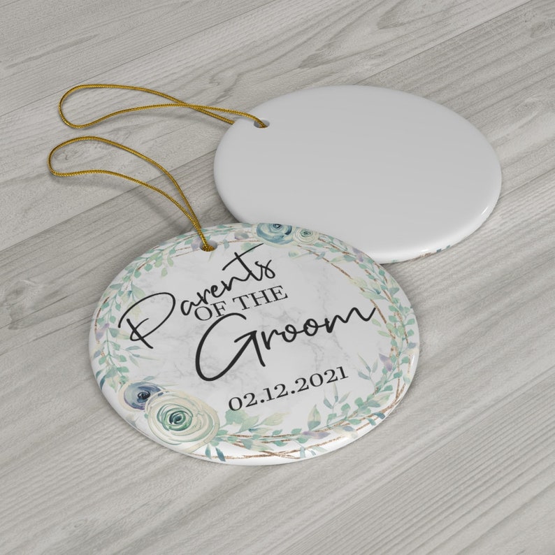 Parents Of The Groom Wedding Ornament, Wedding Gift Wedding Christmas Ornament Mother of the Groom Gift Father of the Groom image 3