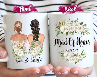 Custom Bridal Party Mug, Maid of Honor Proposal Gift, Personalized Coffee Mug