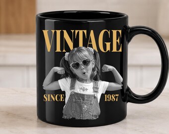 Personalized Photo Mug, Retro Year Custom Birthday Gift