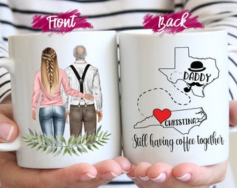 Personalized Long Distance Coffee Mug, State to State Gift