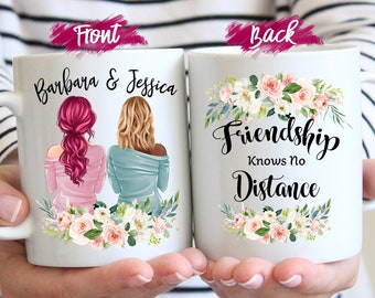 Personalized Best Friend Mug, Friendship Knows No Distance