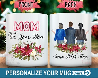 Personalized Mom Mug, Mother's Day Gift from Daughter and Son