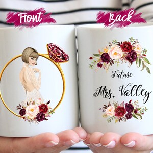 Future Mrs Mug, Personalized Future Mrs. Mug,Custom Wedding Proposal Mug, Engagement Gift, Bride to Be, Mrs Engaged Mug Bride,Gift for Bride