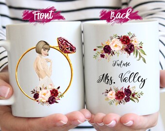Future Mrs Mug, Personalized Future Mrs. Mug,Custom Wedding Proposal Mug, Engagement Gift, Bride to Be, Mrs Engaged Mug Bride,Gift for Bride