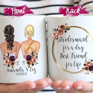 Personalized BRIDESMAID Mug, Will You Be My Maid of Honor Gift, Maid of Honor Gifts, Bridesmaid gift, Bridesmaid mug, Custom Wedding Gift