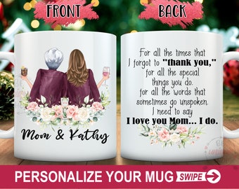 Personalized Mom Coffee Mug, Custom Daughter Design, Mother's Day Gift