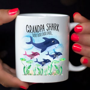 Gift For Grandpa Coffee Mug Grandpa SHARK Personalized Shark Mug Funny Mug Uncle Mug Coffee Cup Shark Doo Doo Mug Fathers day coffee mug image 4