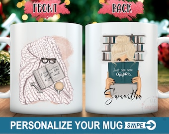 Mug rat de bibliothèque, cadeau lecteur, bibliothécaire, mug prénom personnalisé