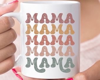 Retro Mama Coffee Mug, New Mom Gift, Pregnancy Gift