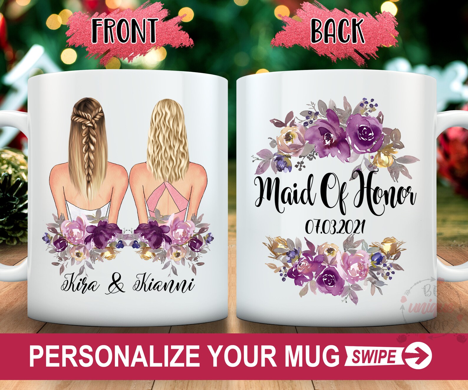 Custom Maid of Honor Coffe Mug Bridal Party Gift Bride Gift - Etsy