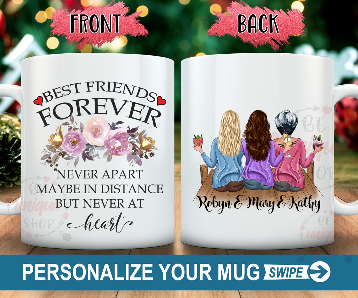Best Friends Forever Never Apart Custom Best Friend Mug Etsy