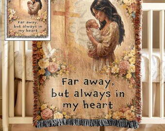 Mother's Day Gift for Mom, Custom Christian Woven Blanket, Personalized Jesus Faith Throw