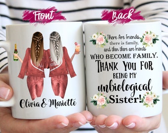 Unbiological Sister Mug, Personalized Best Friend Gift