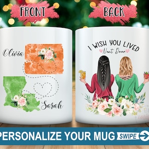 I Wish You Lived Next Door Coffee Mug Friendship Knows No Distance Long Distance State To State Best Friends Mug Bestie Mug Going Away Gift