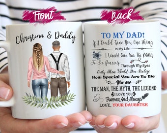 Personalized Father's Day Mug, Custom Daughter Gift for Dad