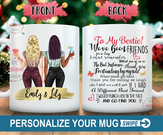 thumbnail image 2 of Bestie Custom Mug Which One Of Us Is The Bad Influence Personalized Be 2 of 9