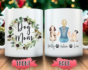 Personalized Dog Mom Coffee Mug, Custom Dog Lover Gift