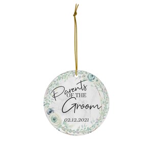 Parents Of The Groom Wedding Ornament, Wedding Gift Wedding Christmas Ornament Mother of the Groom Gift Father of the Groom image 4