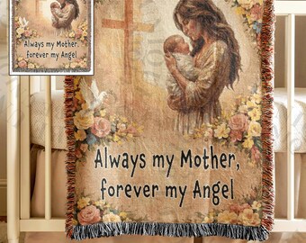 Mother's Day Gift for Mom, Custom Christian Woven Blanket, Personalized Jesus Faith Throw