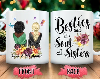 Personalized Best Friend Mug, Soul Sister Gift, Custom Coffee Mug