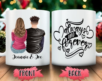 Mug personnalisé pour la Saint-Valentin : pour toujours et pour toujours, cadeau pour couple