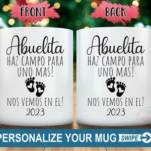 ABUELITA Sorpresa Vas a Ser Abuelita mug, Baby Announcement Mug in Spanish, Anuncio de Embarazo en Espanol Gift, Baby Reveal Spanish 2023