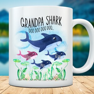 Gift For Grandpa Coffee Mug Grandpa SHARK Personalized Shark Mug Funny Mug Uncle Mug Coffee Cup Shark Doo Doo Mug Fathers day coffee mug image 6