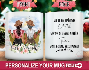 Custom Best Friends Mug, Soul Sisters Gift, Personalized BFF Mug