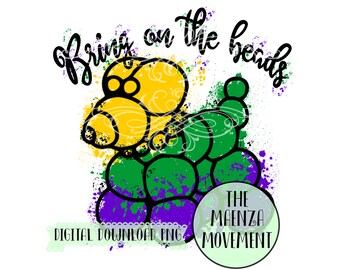 Mardi Gras NOLA Bead Dog Traer en las cuentas png DIGITAL DESCARGAR