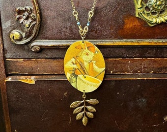 Vintage Tin Drummer Bunny Necklace