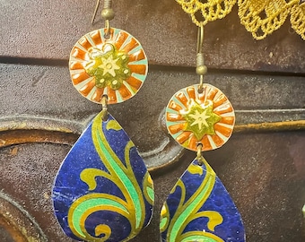 Vintage Tin Boho Earrings