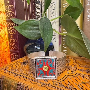 Vintage Tin Thick Cuff Bracelet