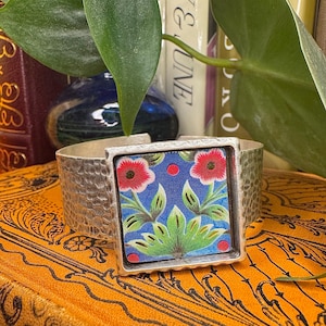 Vintage Tin Thick Cuff Bracelet
