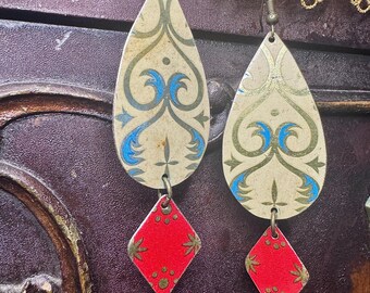 Vintage Tin Boho  Earrings
